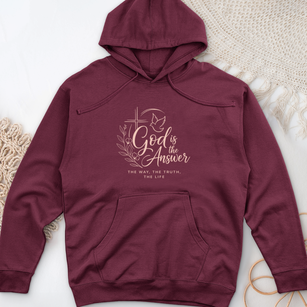 God Is The Answer Midweight Hooded Sweatshirt