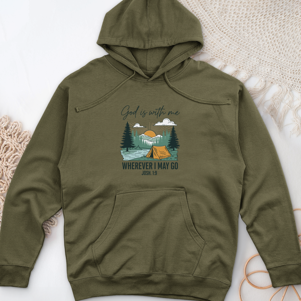 God Is With Me Midweight Hooded Sweatshirt