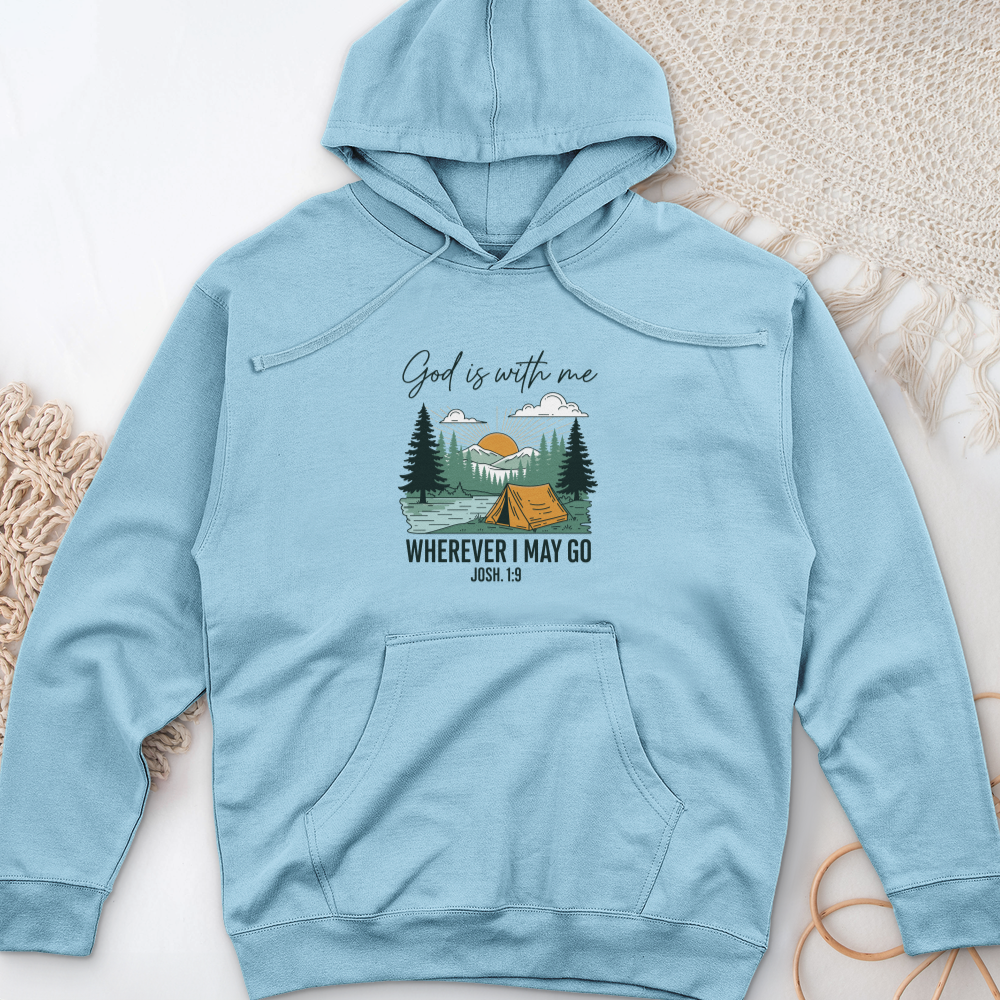 God Is With Me Midweight Hooded Sweatshirt