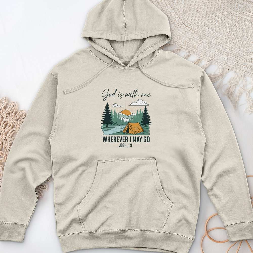 God Is With Me Midweight Hooded Sweatshirt