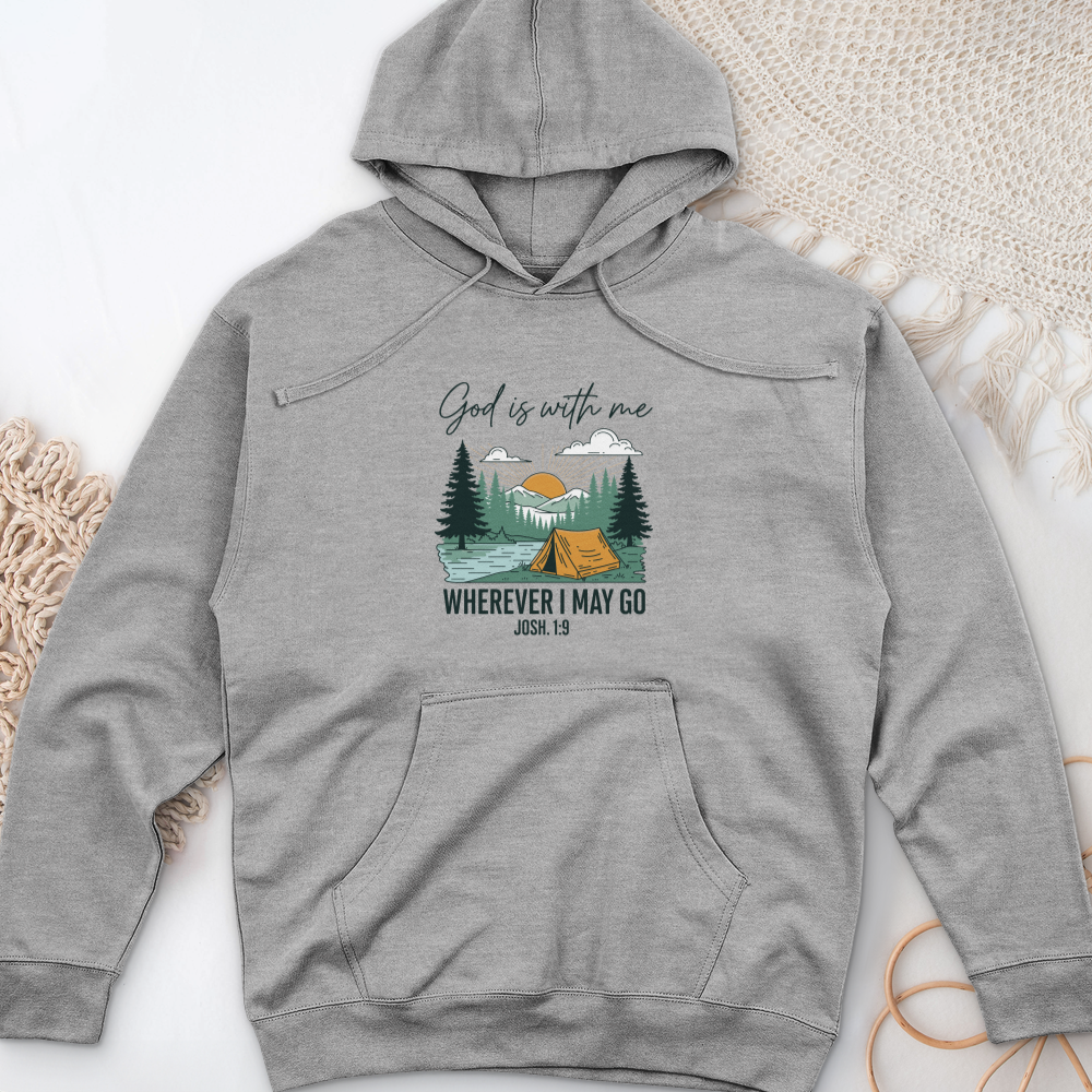 God Is With Me Midweight Hooded Sweatshirt