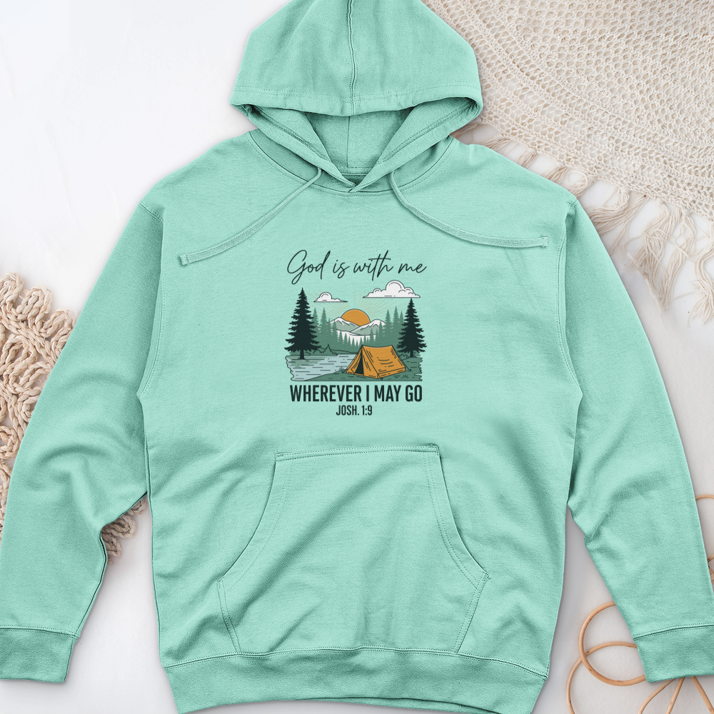 God Is With Me Midweight Hooded Sweatshirt