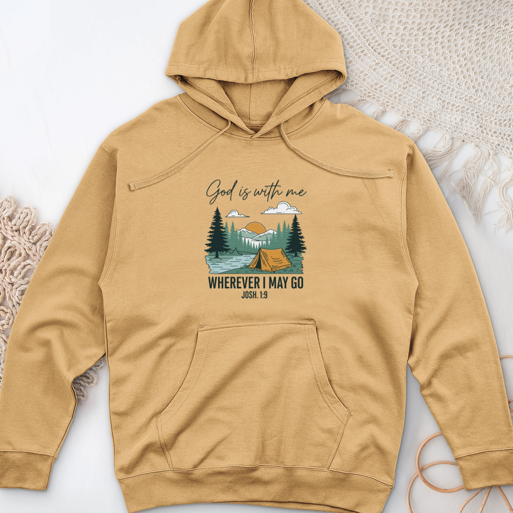 God Is With Me Midweight Hooded Sweatshirt