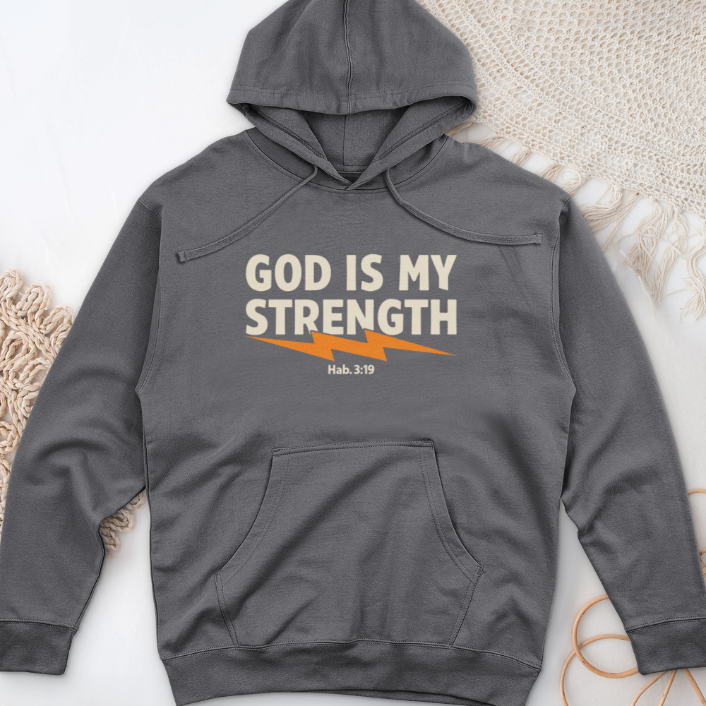 God is strength Midweight Hooded Sweatshirt