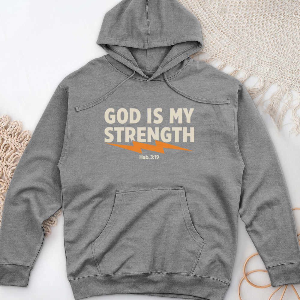 God is strength Midweight Hooded Sweatshirt