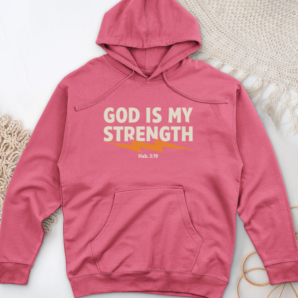 God is strength Midweight Hooded Sweatshirt