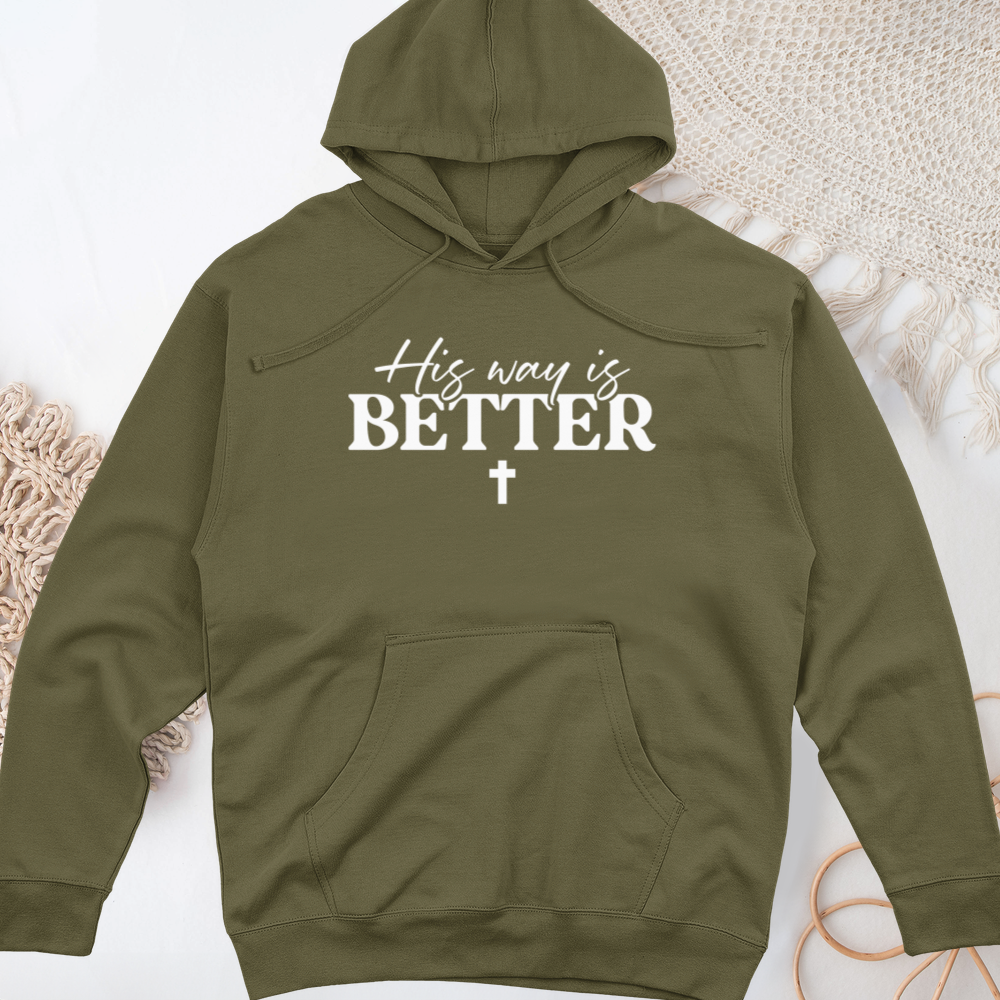 His Way Is Better Midweight Hooded Sweatshirt