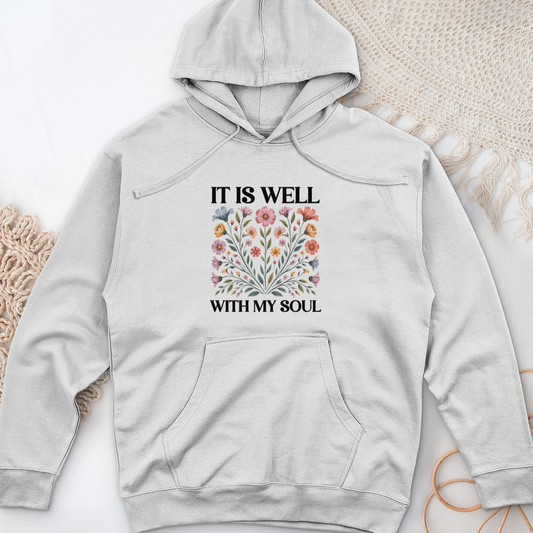 It Is Well With my Soul Midweight Hooded Sweatshirt