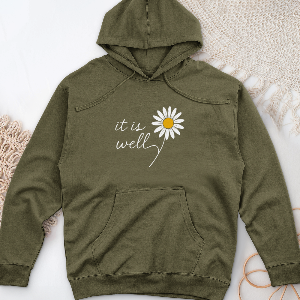It is Well Daisy Midweight Hooded Sweatshirt