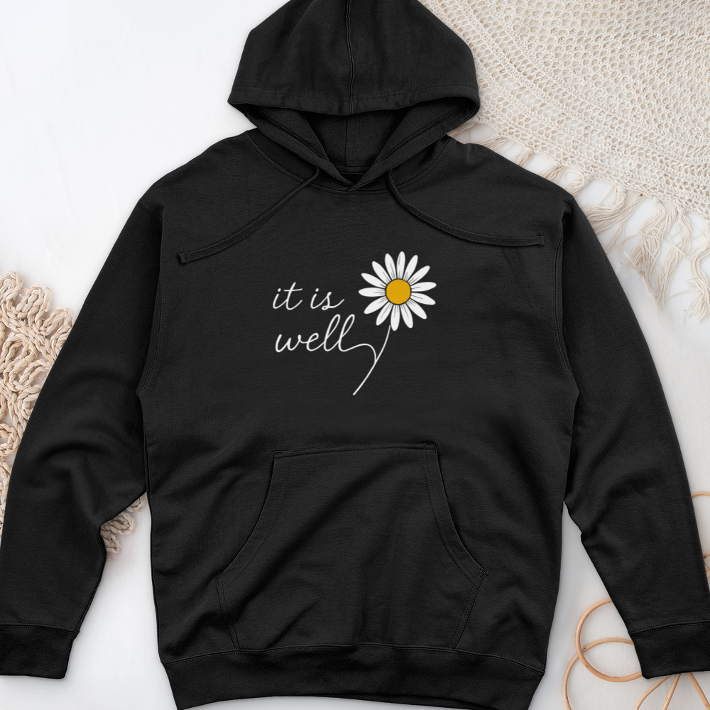 It is Well Daisy Midweight Hooded Sweatshirt