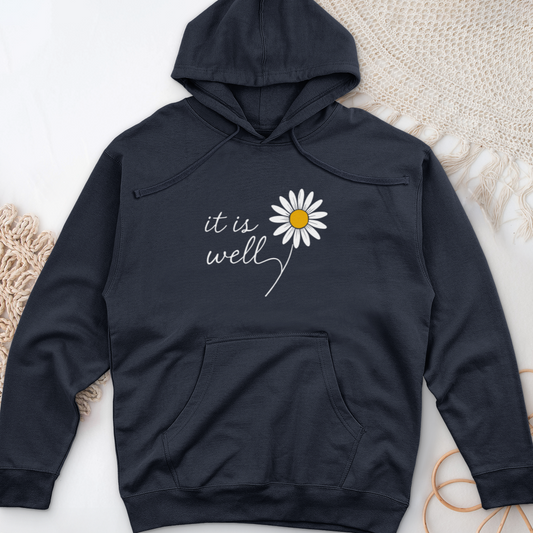 It is Well Daisy Midweight Hooded Sweatshirt