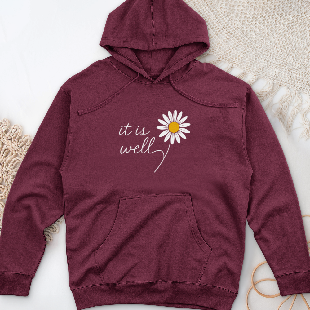 It is Well Daisy Midweight Hooded Sweatshirt