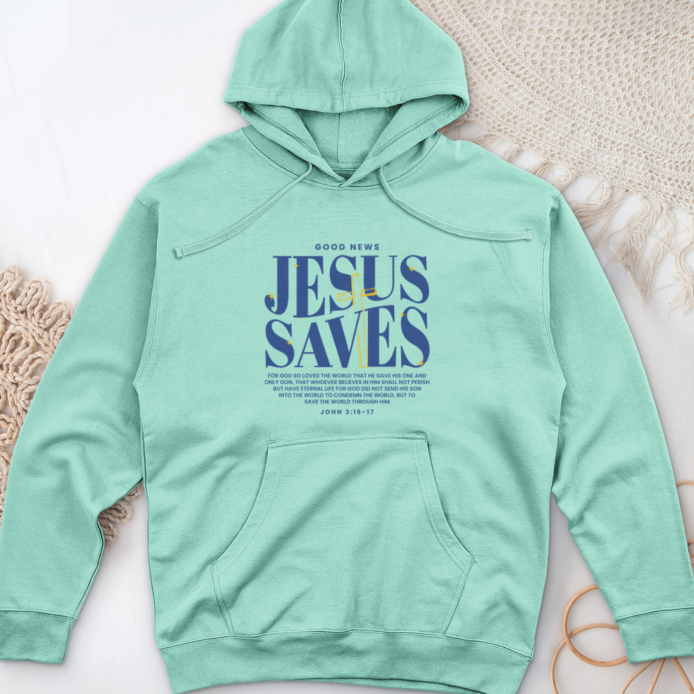 JESUS SAVES 2 Midweight Hooded Sweatshirt