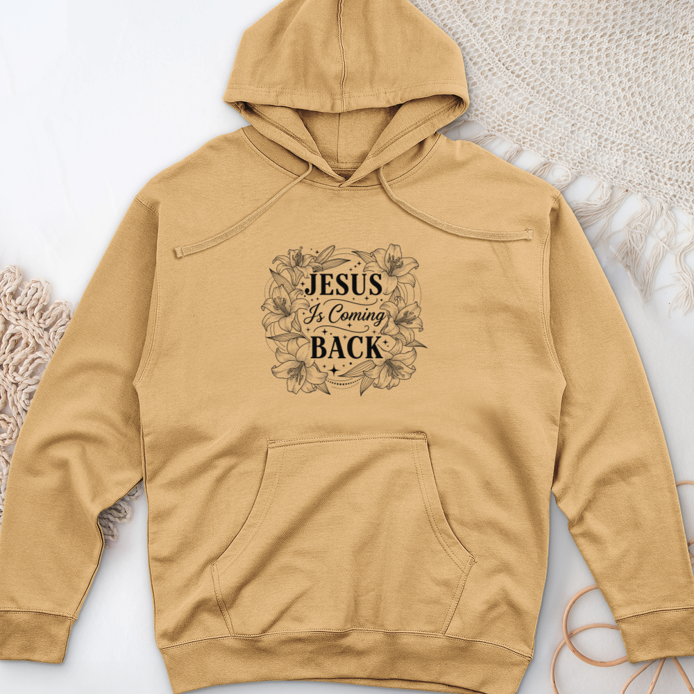 JESUS is Coming BACK Midweight Hooded Sweatshirt