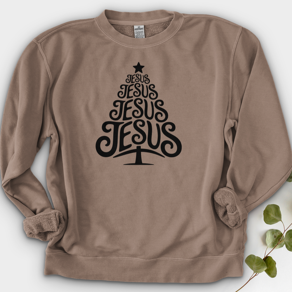 Jesus Christmas Tree Crewneck