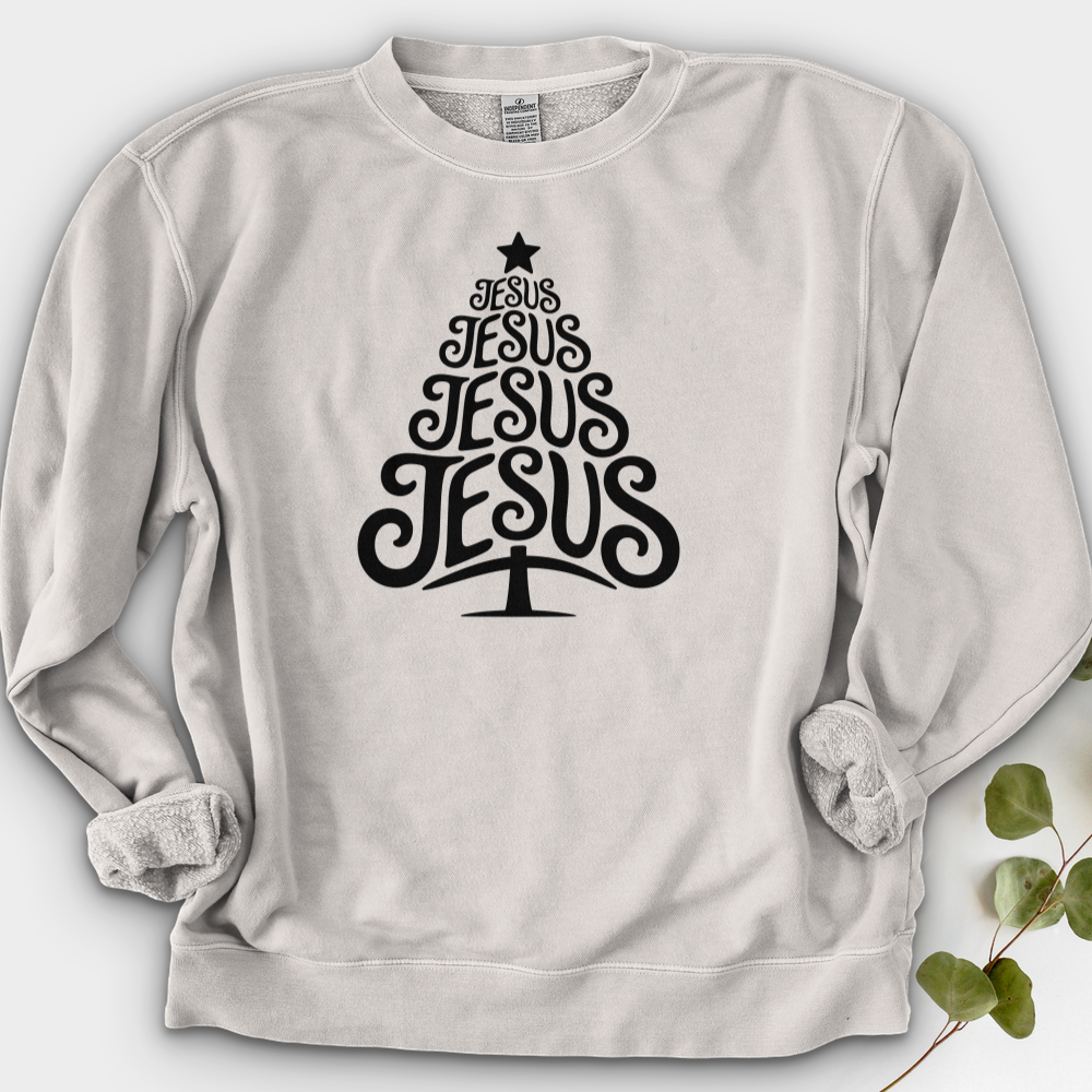 Jesus Christmas Tree Crewneck