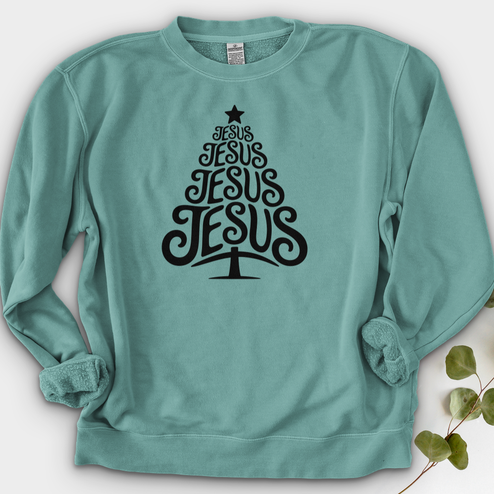 Jesus Christmas Tree Crewneck