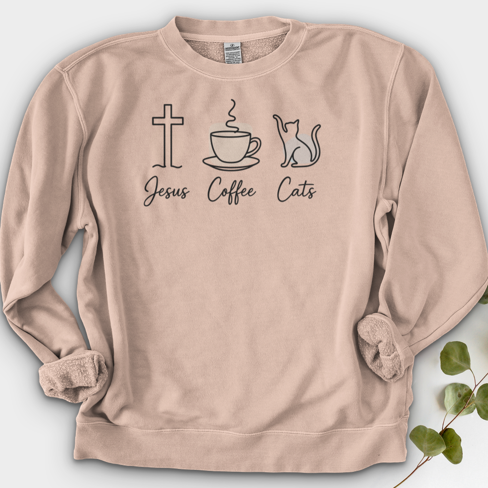 Jesus Coffee Cat Crewneck
