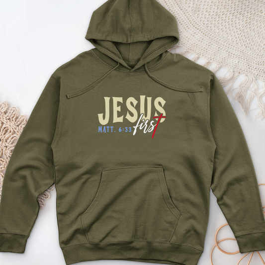 Jesus First Midweight Hooded Sweatshirt
