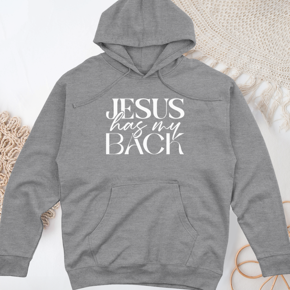 Jesus Has My Back Midweight Hooded Sweatshirt