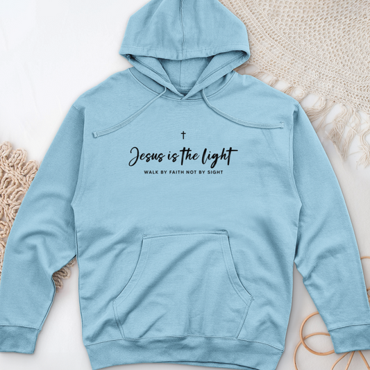 Jesus Is The Light Midweight Hooded Sweatshirt