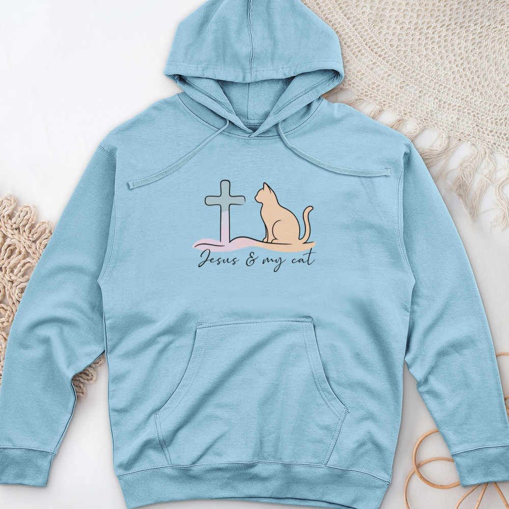 Jesus & My Cat Midweight Hooded Sweatshirt