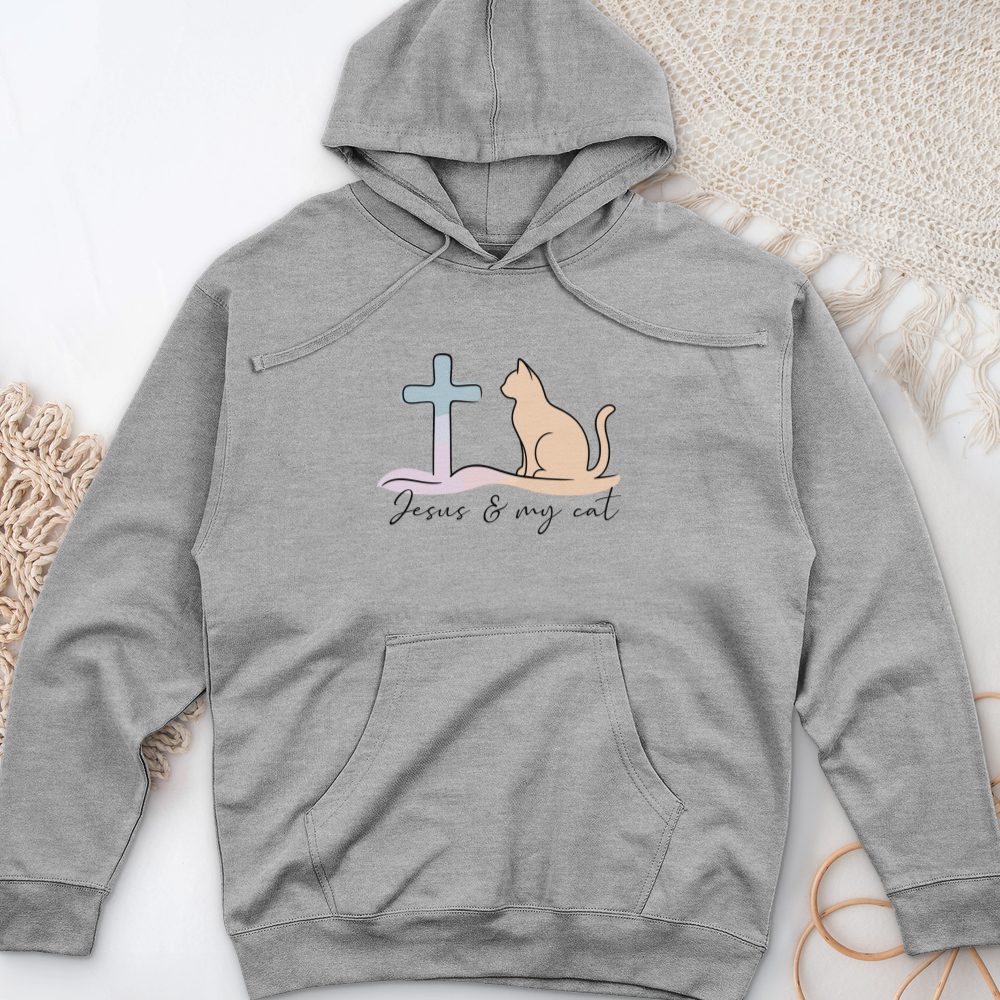 Jesus & My Cat Midweight Hooded Sweatshirt