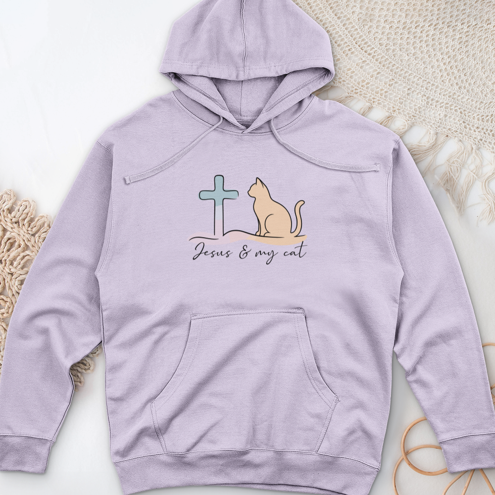 Jesus & My Cat Midweight Hooded Sweatshirt