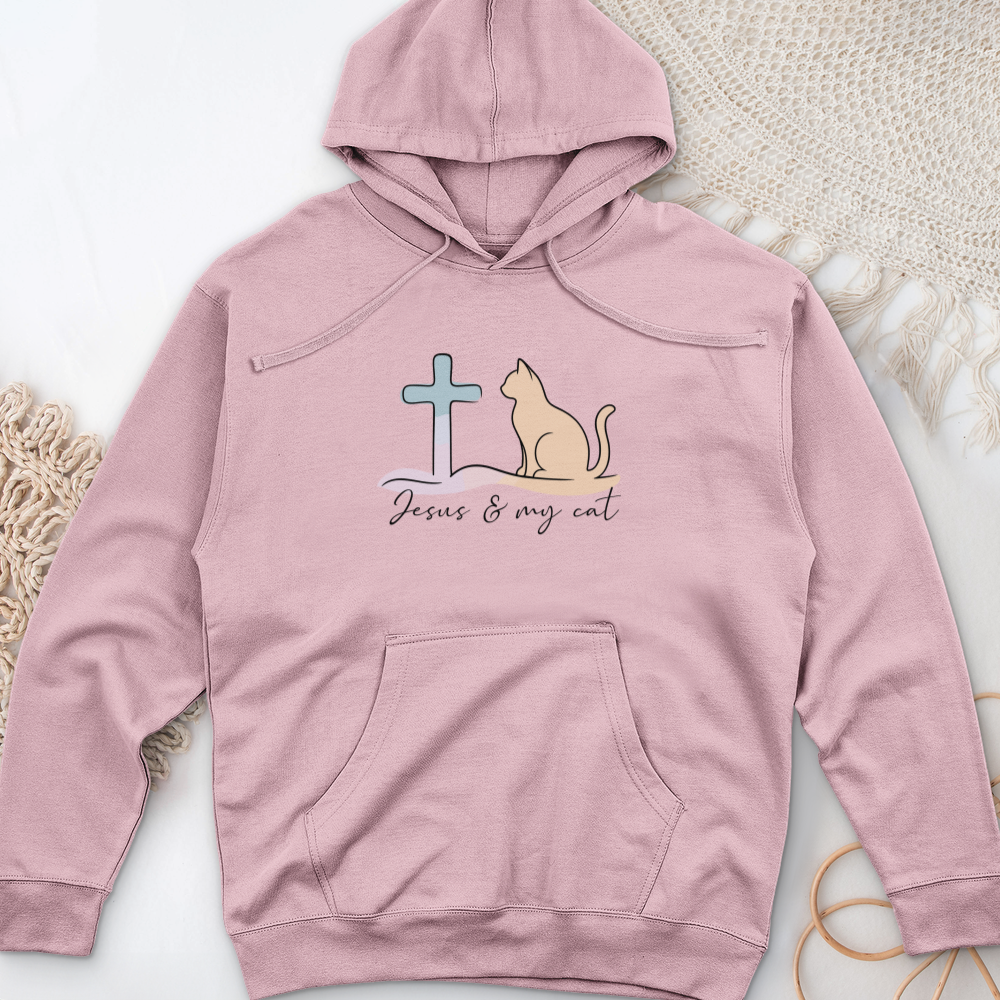 Jesus & My Cat Midweight Hooded Sweatshirt