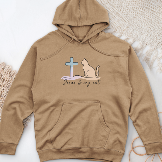 Jesus & My Cat Midweight Hooded Sweatshirt