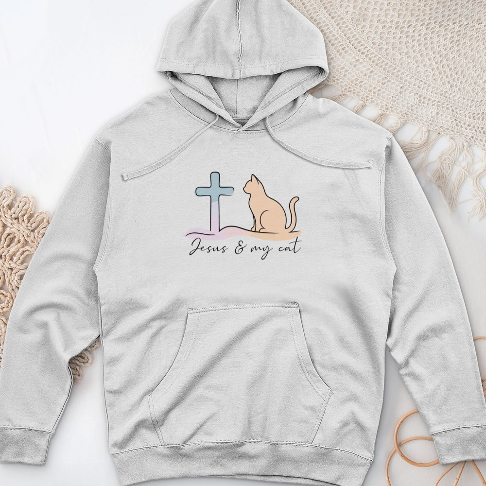 Jesus & My Cat Midweight Hooded Sweatshirt