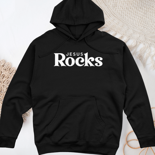 Jesus Rocks Midweight Hooded Sweatshirt