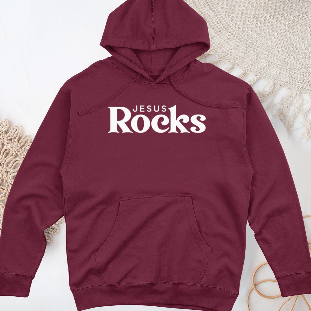 Jesus Rocks Midweight Hooded Sweatshirt