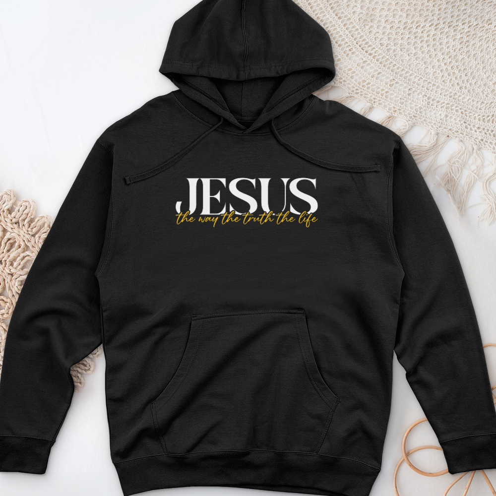 Jesus The Way Midweight Hooded Sweatshirt