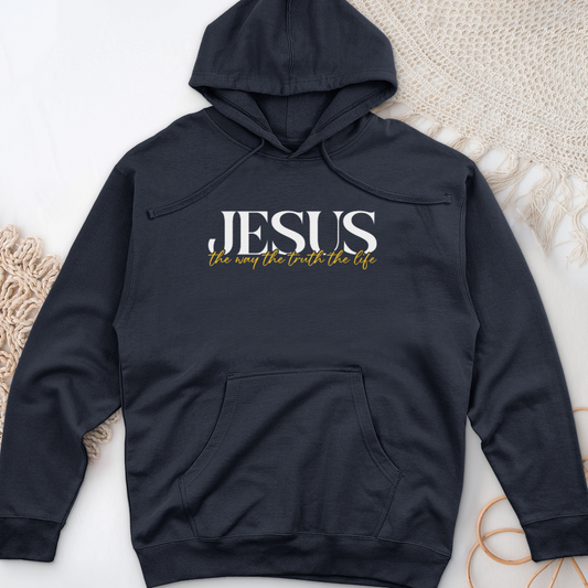 Jesus The Way Midweight Hooded Sweatshirt