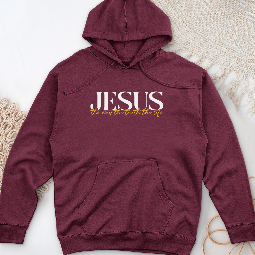 Jesus The Way Midweight Hooded Sweatshirt
