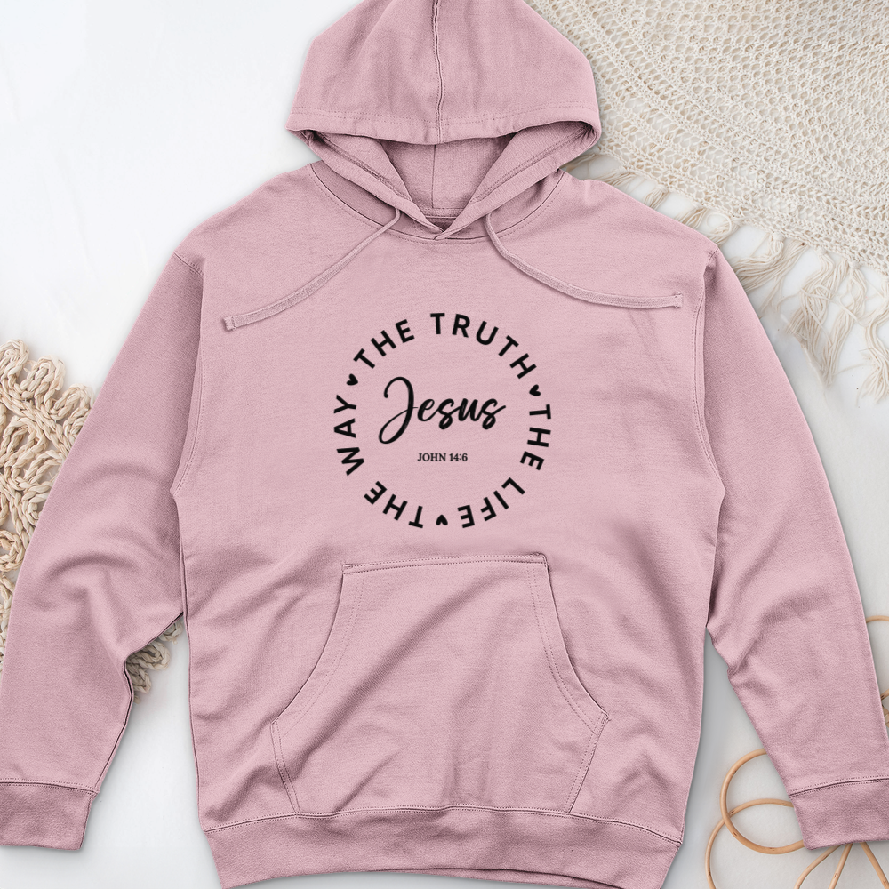 Jesus - The way, The Truth, The Life Midweight Hooded Sweatshirt