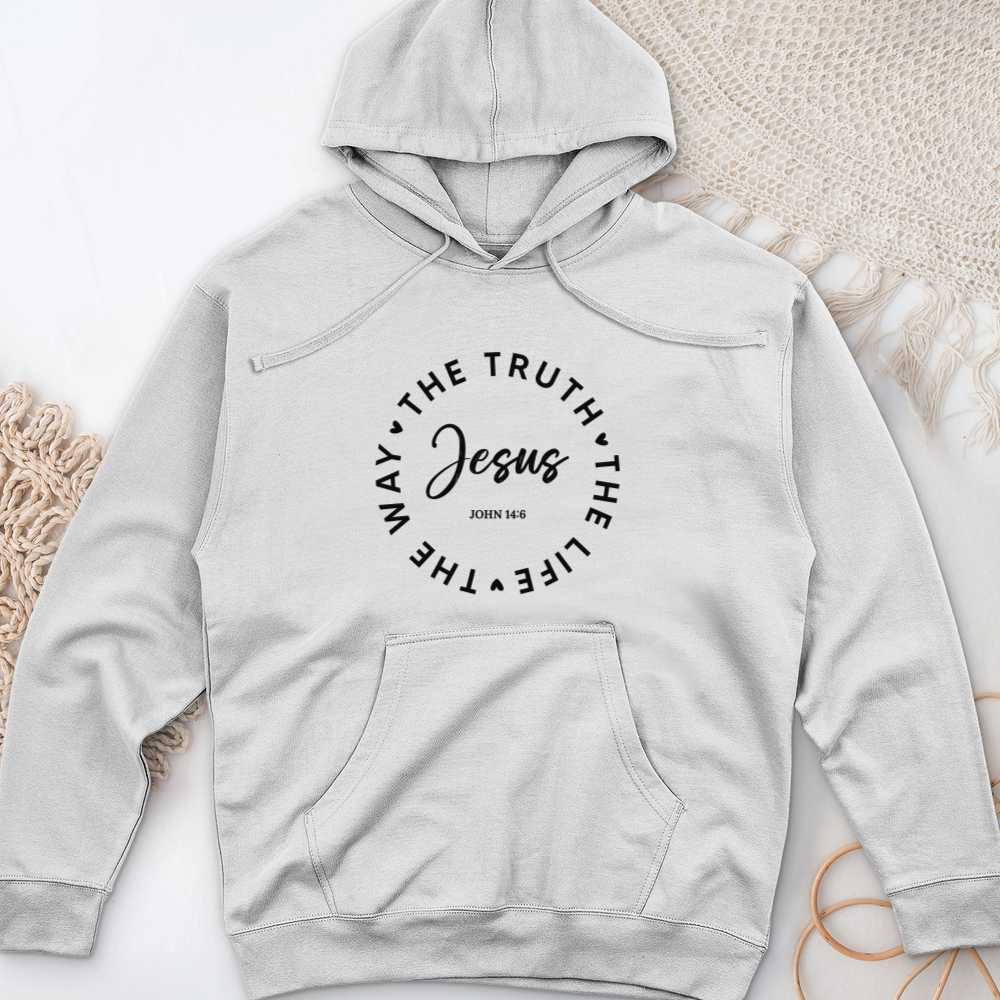 Jesus - The way, The Truth, The Life Midweight Hooded Sweatshirt