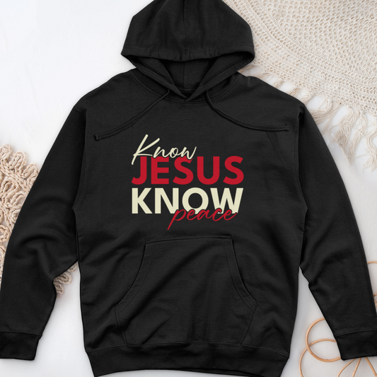 Know Jesus Know Peace Midweight Hooded Sweatshirt