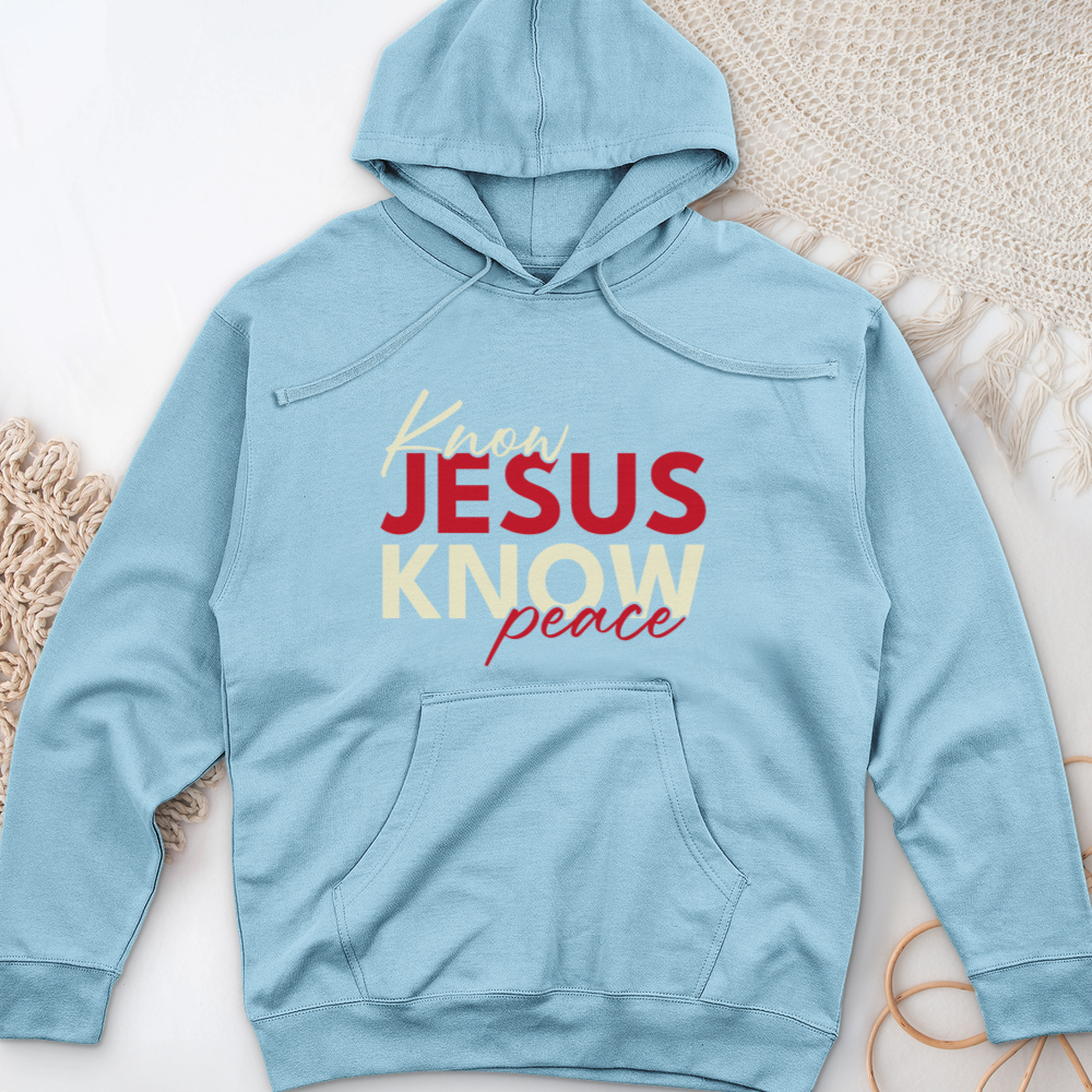 Know Jesus Know Peace Midweight Hooded Sweatshirt