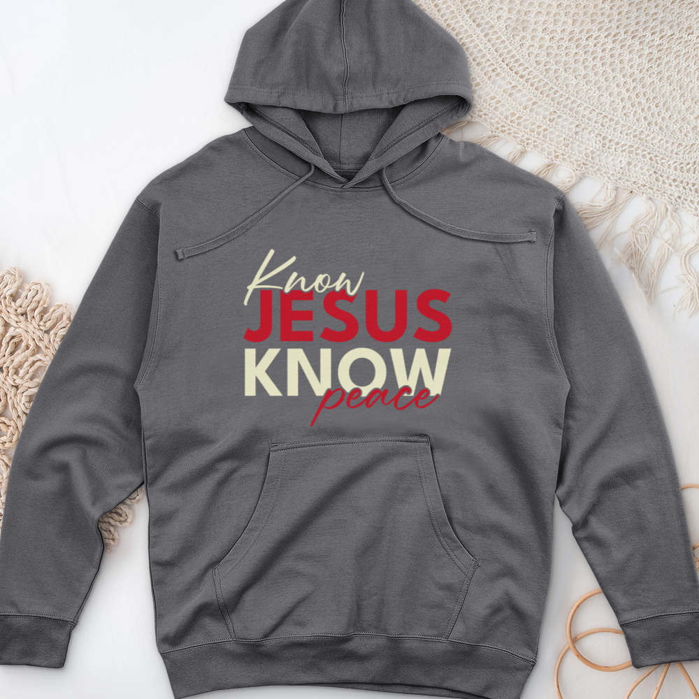 Know Jesus Know Peace Midweight Hooded Sweatshirt