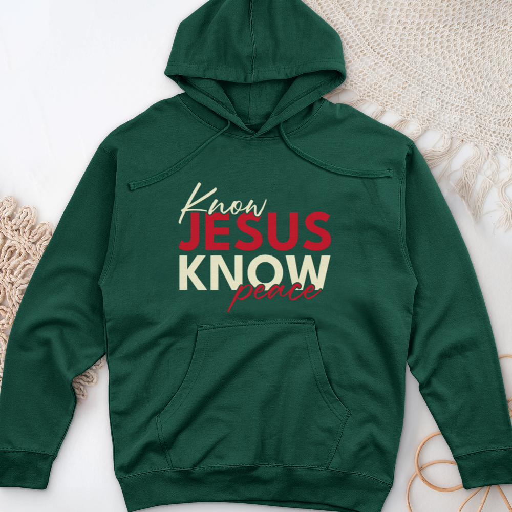 Know Jesus Know Peace Midweight Hooded Sweatshirt
