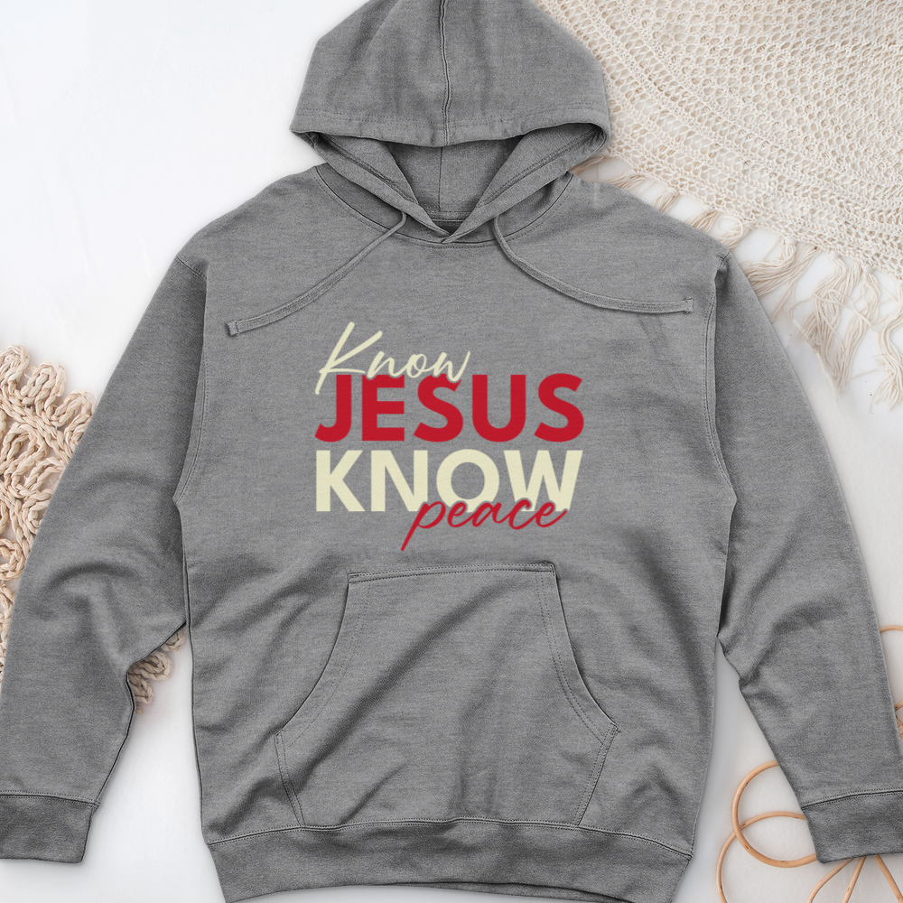 Know Jesus Know Peace Midweight Hooded Sweatshirt