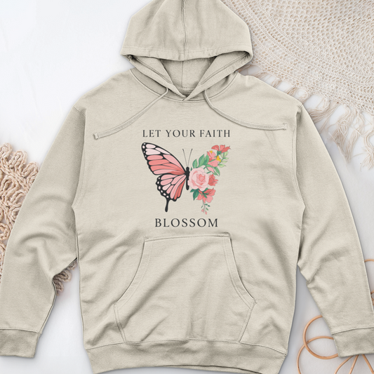 Let Your Faith Blossom Midweight Hooded Sweatshirt