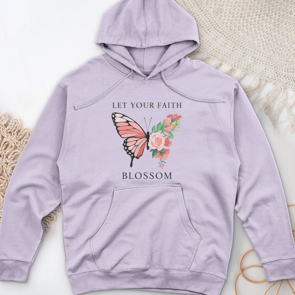 Let Your Faith Blossom Midweight Hooded Sweatshirt