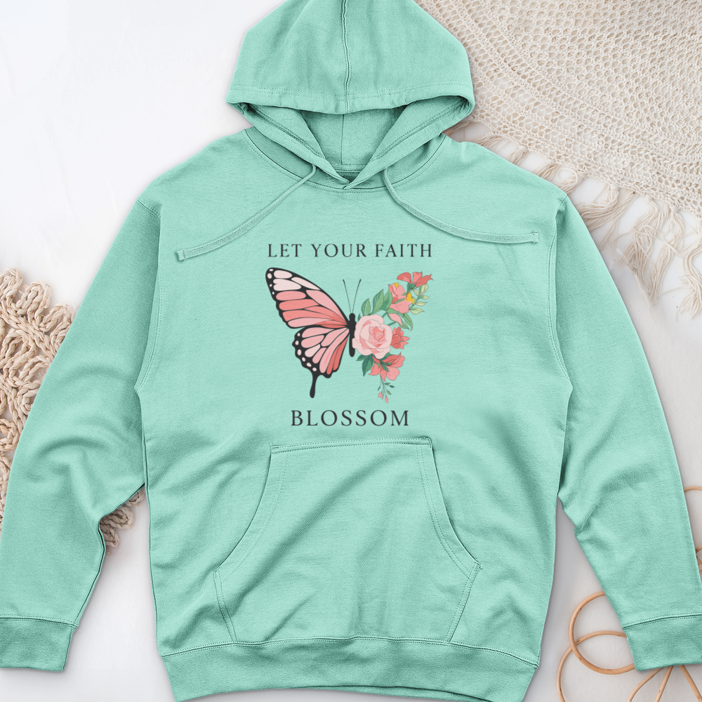 Let Your Faith Blossom Midweight Hooded Sweatshirt