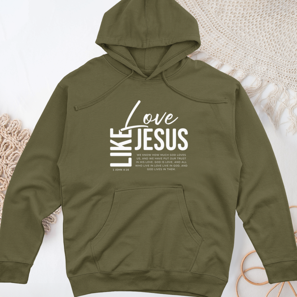 Love Like Jesus Midweight Hooded Sweatshirt