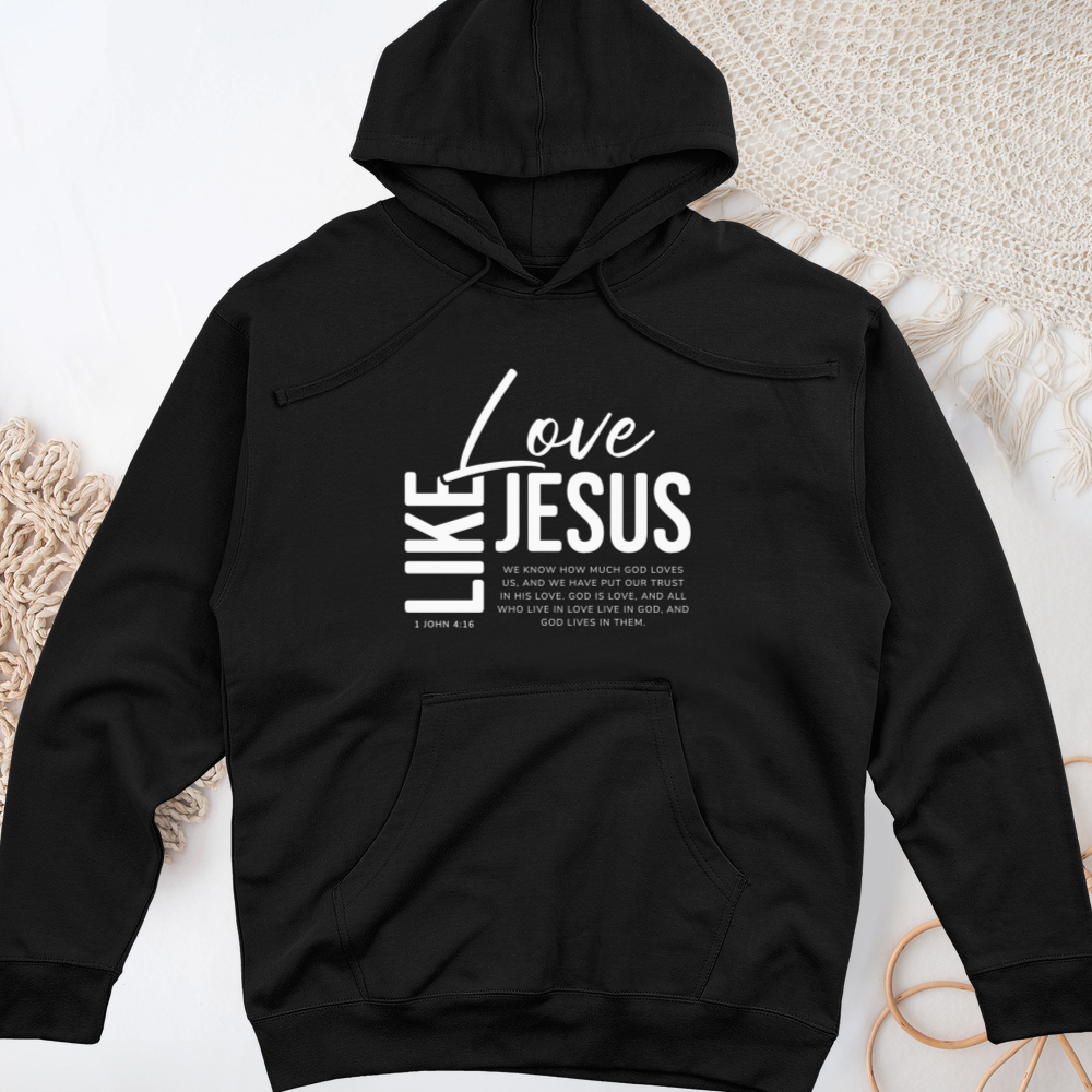 Love Like Jesus Midweight Hooded Sweatshirt