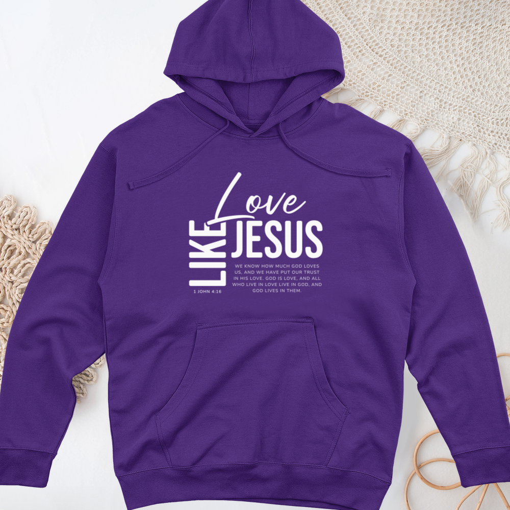 Love Like Jesus Midweight Hooded Sweatshirt