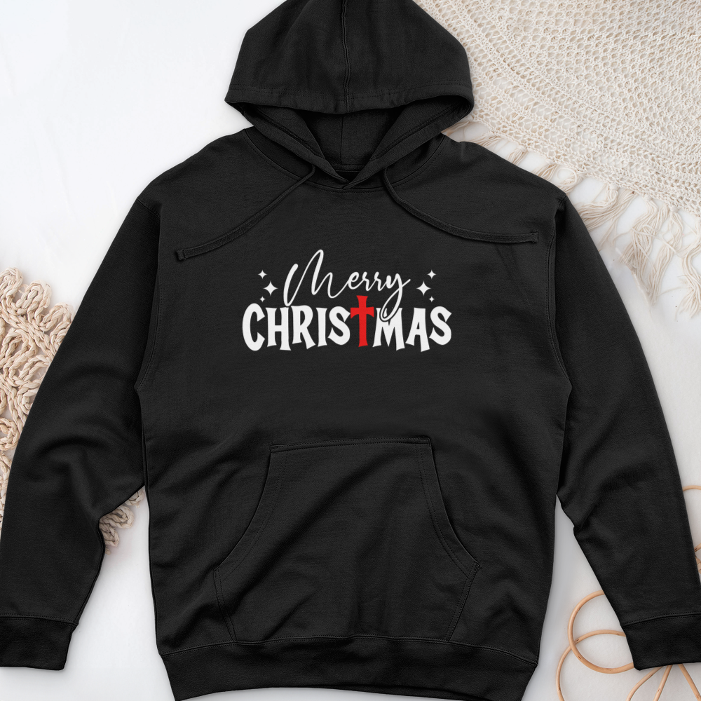 Merry Christmas Midweight Hooded Sweatshirt